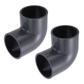 PATIKIL 3" OD Elbow 90 Degree Duct Connector, 2 Pcs PVC Plastic Dryer Hose Connector Pipe Fitting Adapter Coupling for Vent Hose or Straight Pipe Systems DIY Home Factory Industrial, Gray