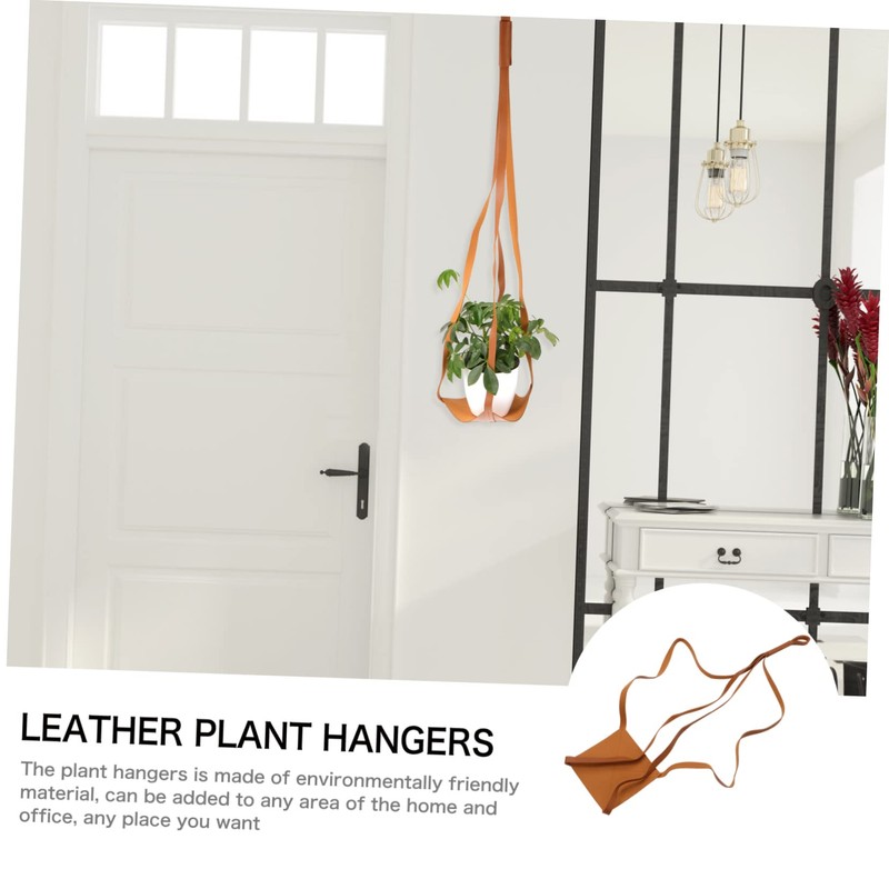 NOLITOY Hanging Planter Leather Sling for Use Flower Pot Holder
