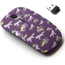CJCBROES 2.4G Wireless Mouse with Cute Pattern Design for All Laptops and Desktops with Nano Receiver - Cute Magic Unicorns on Floral