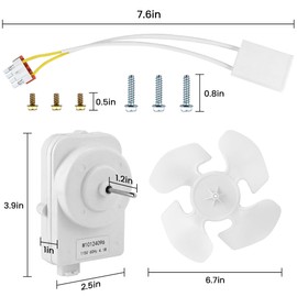 W10124096 Condenser Fan Motor Kit Compatible with Whirl-Pool Kitche-Naid Refrigerators Replaces 2188538 2188727 W10130108 W10204250 W10509333 W10861645 Condenser Fan Motors by Fetechmate