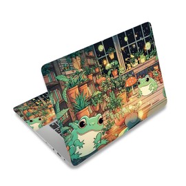 NXZGO 12.1-15.6 Inch Laptop Skin Decal - Universal Reusable Vinyl Laptop Cover Sticker, Waterproof Art Decal Protector - Frog & Mushroom
