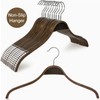TOPIA HANGER Slim Wooden Hangers with Extra Soft Non-Slip Rubber