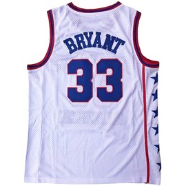 Mens #33 Legend Retro All American Basketball Jersey (Medium, White)