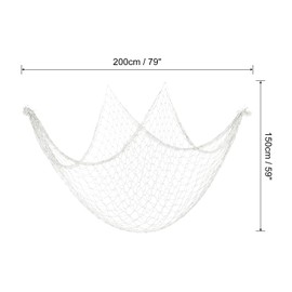 PATIKIL 79 x 59 Inch Decorative Fish Net, 2 Pack Natural Cotton Fishing Net Wall Hangings Decoration for Wedding Ocean Them Party Sea Shells, Cream