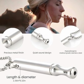 Generic Mindfulness Breathing Necklace, Stress Relief, Stainless Steel Necklace for Deep Breathing Reminder, Anxiety Reducer for Women Men Gift