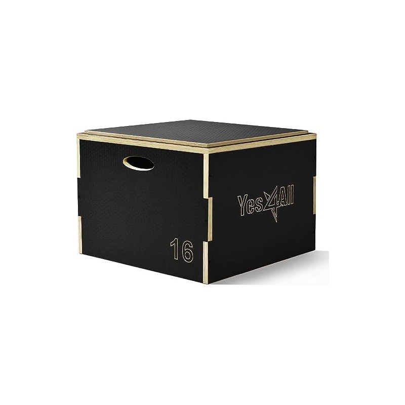 Yes4All Stackable Wood Plyo Box/Plyometric Box, Ideal for Jumping Exercise,