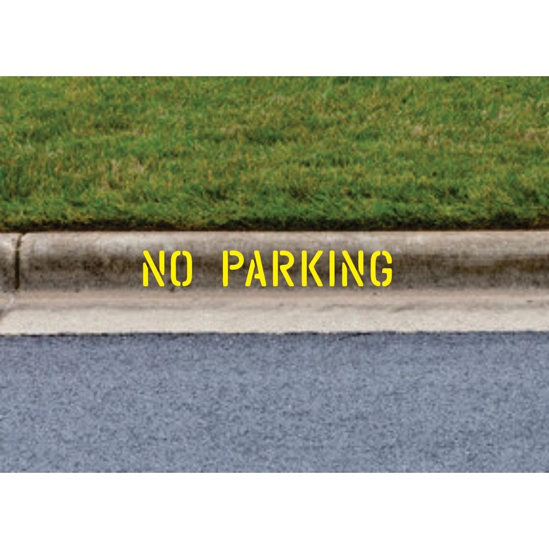 4" NO Parking Professional Curb Marking Stencil with Handles and