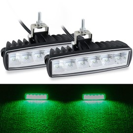 STDYSUN LED Green Hunting Fishing Lights 2Pcs 30W 6Inch Waterproof Driving Fog Lights Work Auxiliary Lights Driving Lights Bar Fit For Fish Pig Deer Hog Predator Truck Trator UTV ATV Golf Boat