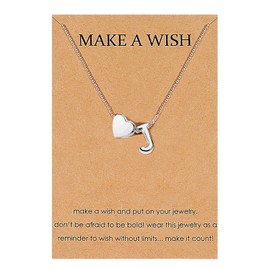 Dainty Initial Necklace for Women Gold Sliver Letter Necklace Heart Pendant Necklace Tiny Letter Name Necklaces Christmas Jewelry Gifts for Women Teen Girls
