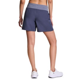 RBX Women's Walking Short Drawstring Knit Waist Woven Short with Pockets Combo Smoke Blue S