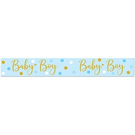9ft Banner Sparkling Baby Boy Dots Holographic