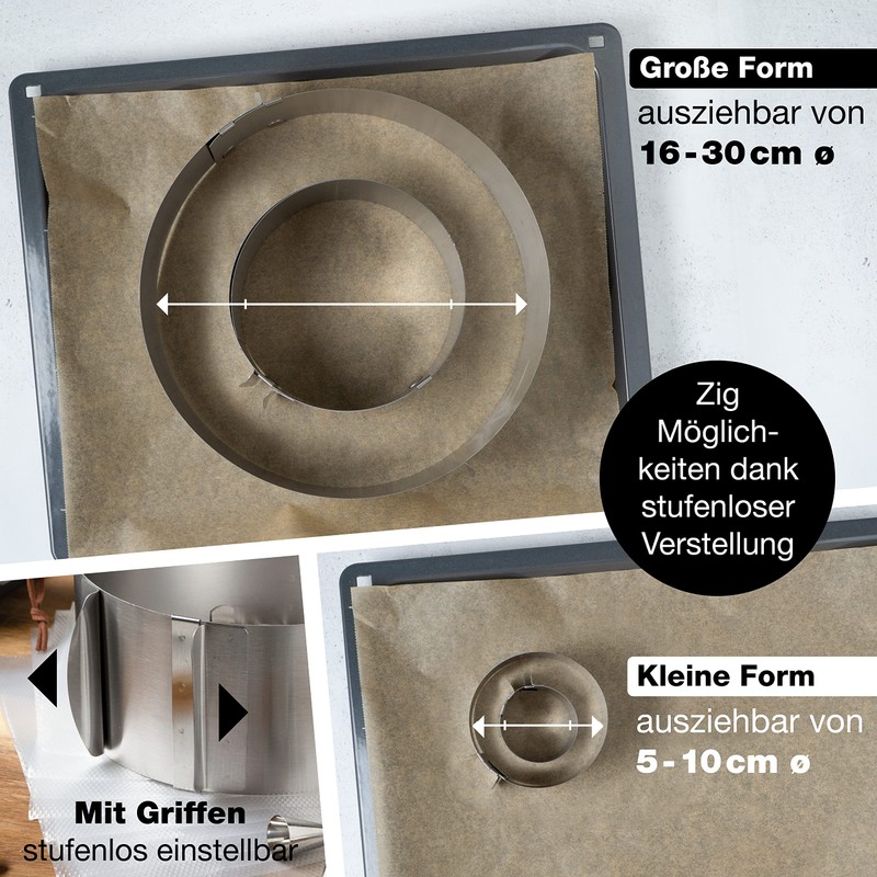 Moritz & Moritz Baking Frame Set, Round, Diameter 5-10 x