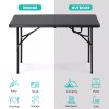SEGAWE 2PCS 4' Folding Table Plastic Fold-in-Half Tables for Dining