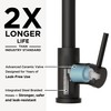 FORIOUS Black Kitchen Faucet with Pull Down Sprayer, Modern Single