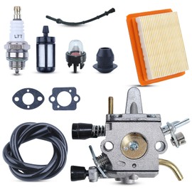 Atunee FS250 FS120 Carburetor for Stihl FS250R FS120R FS200 FS200R FS202 FS300 FS350 FR350 FR450 FR480 TS200 String Trimmer with Gaskets Fuel Fil-ter Replace 4128 129 0900 4134 120 0653 4134 120 0603