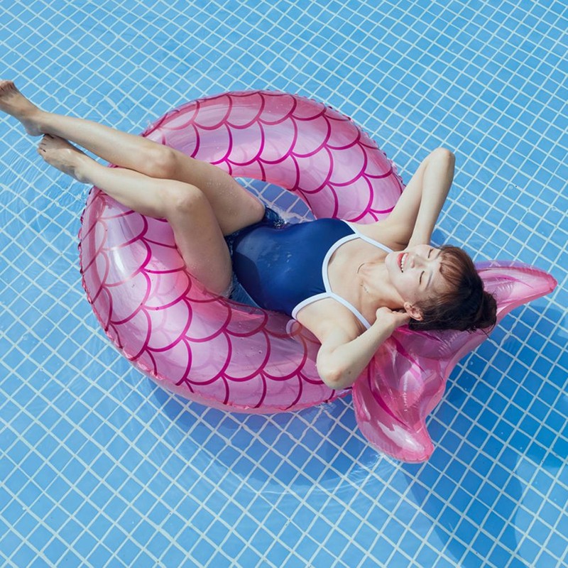 Inflatable Mermaid Swimming Ring PVC Mermaid Tail Tubes Water Party