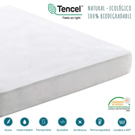 Don Descanso Tencel Mattress Protector, Waterproof, 160 x 190/200 cm, Hypoallergenic, Breathable, Ultra-Soft Mite Proof, Environmentally Friendly, 100% Biodegradable