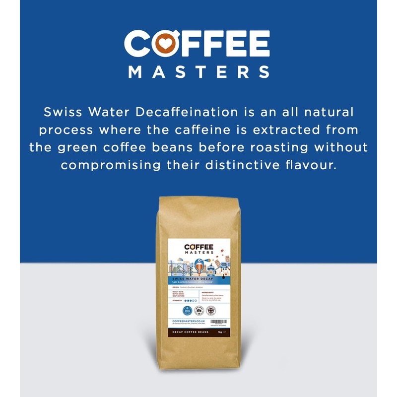 Coffee Masters Swiss Water Decaf Coffee Beans 200g - 100%