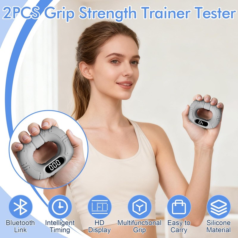 Upgraded Hand Grip Strength Tester Trainer, Rechargeable Digital Hand Dynamometer