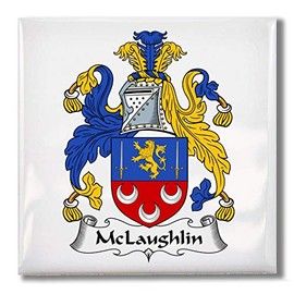 Carpe Diem Designs McLaughlin Family Crest/Coat of Arms Ceramic Tile for Coaster, Hot Plate, Trivet or Decorative Accent