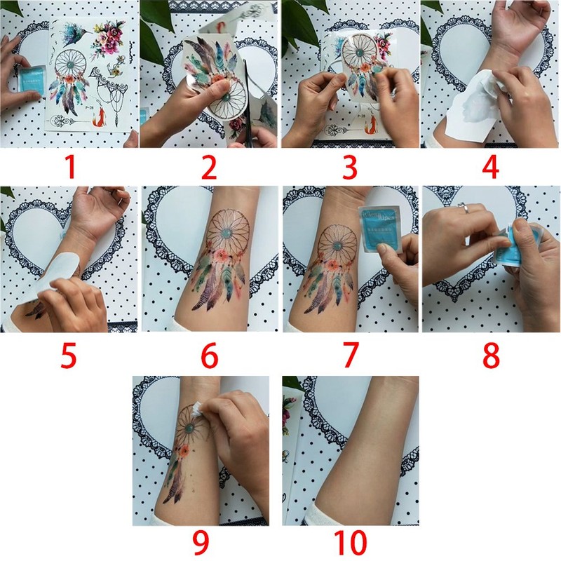 20 Sheets Fake Black Tiny Temporary Tattoo Body Sticker Hand