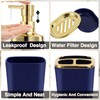 XLHOMO Navy Blue Bathroom Accessories Set 8 Piece Navy Blue