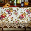 SUTAVIA Lace Tablecloth Rectangular 60"x84" Purple Floral Embroidery