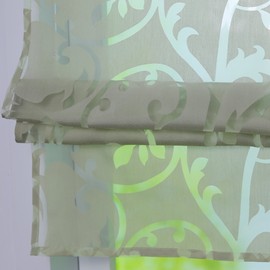 Joyswahl Jessica Roman Blind Burnout Roman Curtains with Loops W x H 100 x 140 cm Green Pack of 1