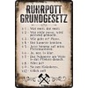 LUCKYLINDE Retro Tin Sign Funny Saying Ruhrpott Basic Law 20