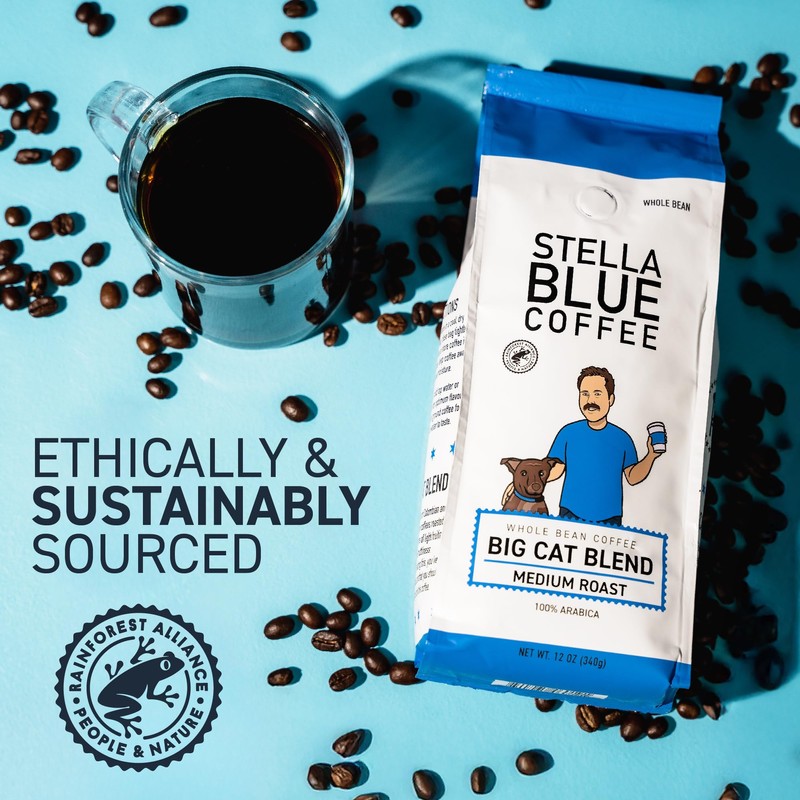 STELLA BLUE Fresh Whole Bean Coffee | Big Cat Blend