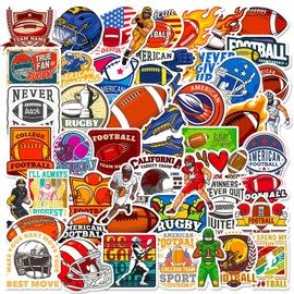 Pack of 50 Football Stickers Car Laptop Phone Guitar Skateboard Motorcycle Bicycle Football Stickers Set Vinyl Waterproof Aesthetic Stickers for Teenagers Children Adults
