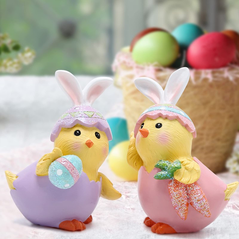 Hodao 2 PCS Easter Chick Decorations Spring Easter Chicken Decors