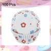 HARFINGTON 100 Count Cupcake Liners Flower Cupcake Cups Standard Size