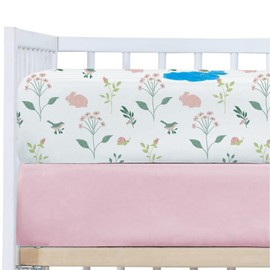 Little Grape Land Waterproof Crib Sheets,2 Pack Crib Sheet Fitted, 28"x 52" Ultra-Soft Waterproof Crib Mattress Protector for Neutral Baby Boys Girls,Crib Sheet (Bunny)