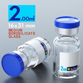 Sterile Empty Vial,Sterile Glass Vials, with Self-Healing Injection Port and Flip Top Cap, Sterile Package 10PCS by ZHANXUBIO (2ml,10)