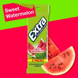 EXTRA Watermelon Sugar Free Chewing Gum, 15 ct (3 Pack)