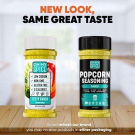 Popcorn Seasoning Ranch Seasoning Powder Mix - Gluten Free & Low Sodium Popcorn Flavoring Seasonings Ranch Powder Flavor. Healthy Movie Theater Dry Pop Corn Toppings. Pop Corn Salt Seasonings. 4oz