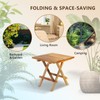 Yardgrace Teak Wood Patio Side Table, Square Folding Outdoor Side