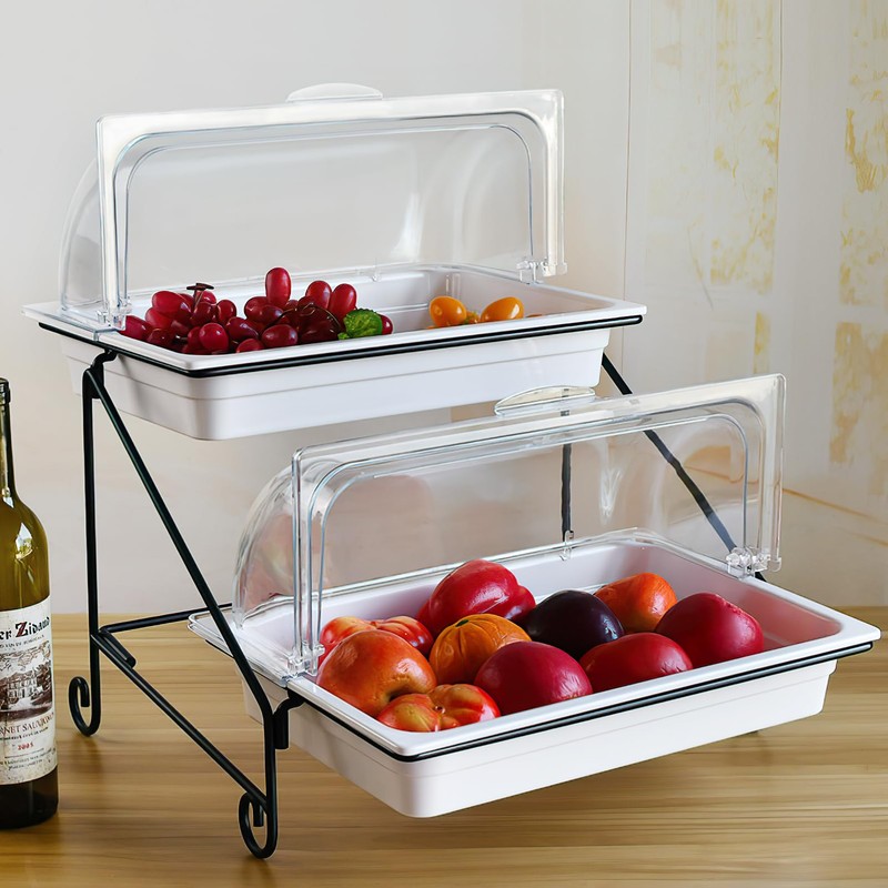 Ciieeo Clear Acrylic Dome Cover Rectangle Roll Top Bread Basket