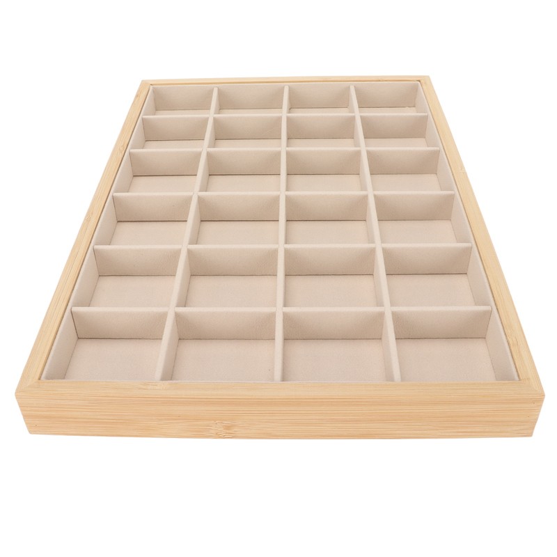 Jewelry Storage Display Trays Multipurpose 24 Grids Jewelry Tray for