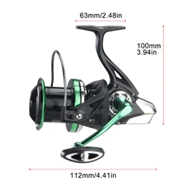 HAUT TON Spinning Reel 13000/15000 Series,17+1BB Full Metal Surf Fishing Reels,4.7:1Gear Ratio 55lbs Max Drag Medium/Heavy Long Casting Inshore&Offshore Saltwater Monster Fish. (HT-NGKII(New)-15000)