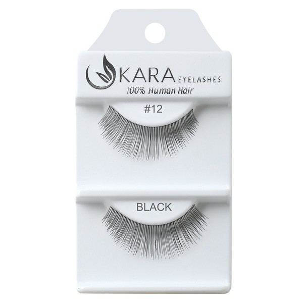 Kara Beauty Human Hair Eyelashes - 12 (Pack of 3)