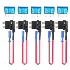RKURCK 5Pack 12/24V Standard Add A Circuit Fuse Tap Fuse Holder 15AMP Add a Circuit Standard ATO Adapter 15A for Car Automotive Truck Motorcycle Truck Boat Safe Electrical Protection
