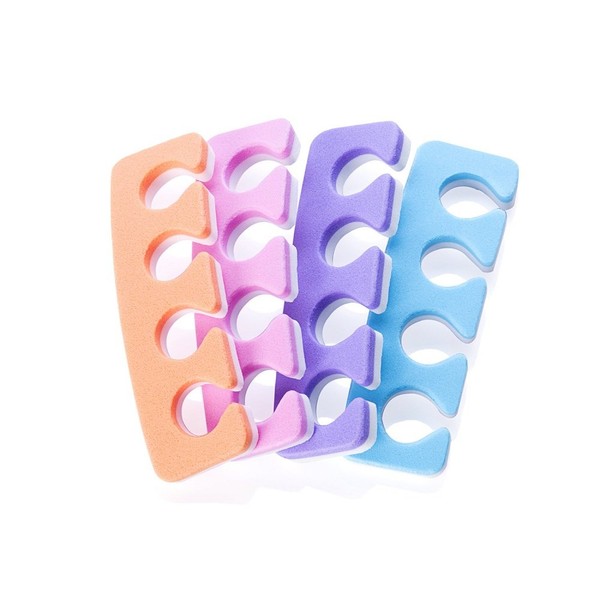 Toe Separators - Soft Two Tone Toe Spacers - Great Toe Cushions - Apply Nail Polish During Pedicure & Other Uses - Iridesi - 12 Pack
