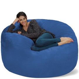 Chill Sack Bean Bag Chair: Giant 5' Memory Foam Furniture Bean Bag - Big Sofa with Soft Micro Fiber Cover - Cobalt Blue