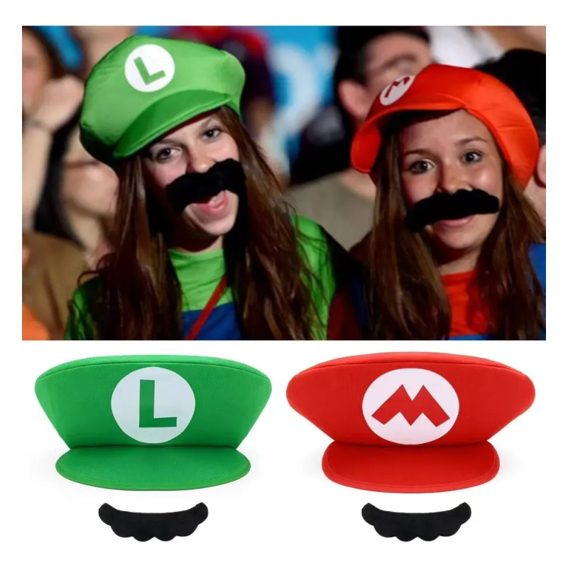 Disfraz Infantil De Fontaneros Tipo Mario Y Luigi Con Gorra
