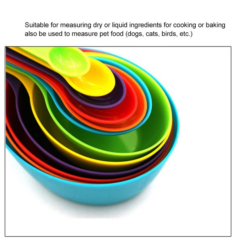 Measuring Cup Spoon Set, Nesting Measuring Cup Set, 12-Piece Colourful