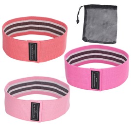 3PCS Resistance Bands Elastic High Pulling Force Exercise Workout Band for Legs Butt for Squat Hip Training Pink, Rose, Red