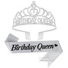 Amariver silver birthday queen sash and crown