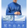 OVIYEGAIN Blue Turtleneck Compression Shirts for Men Sports Dry Fit